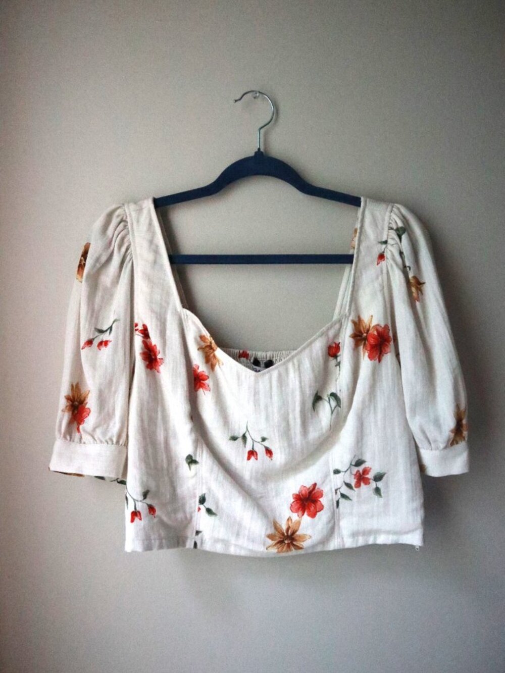 Cropped Floral Blouse